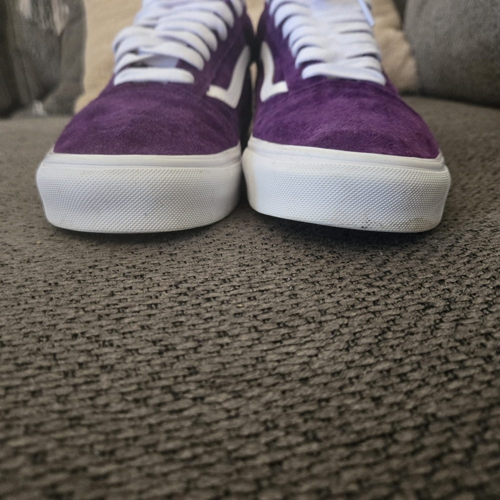 Vans Men Size 10 Purple Suede Sneakers Old Skool Pig Suede Acai - Picture 7 of 11